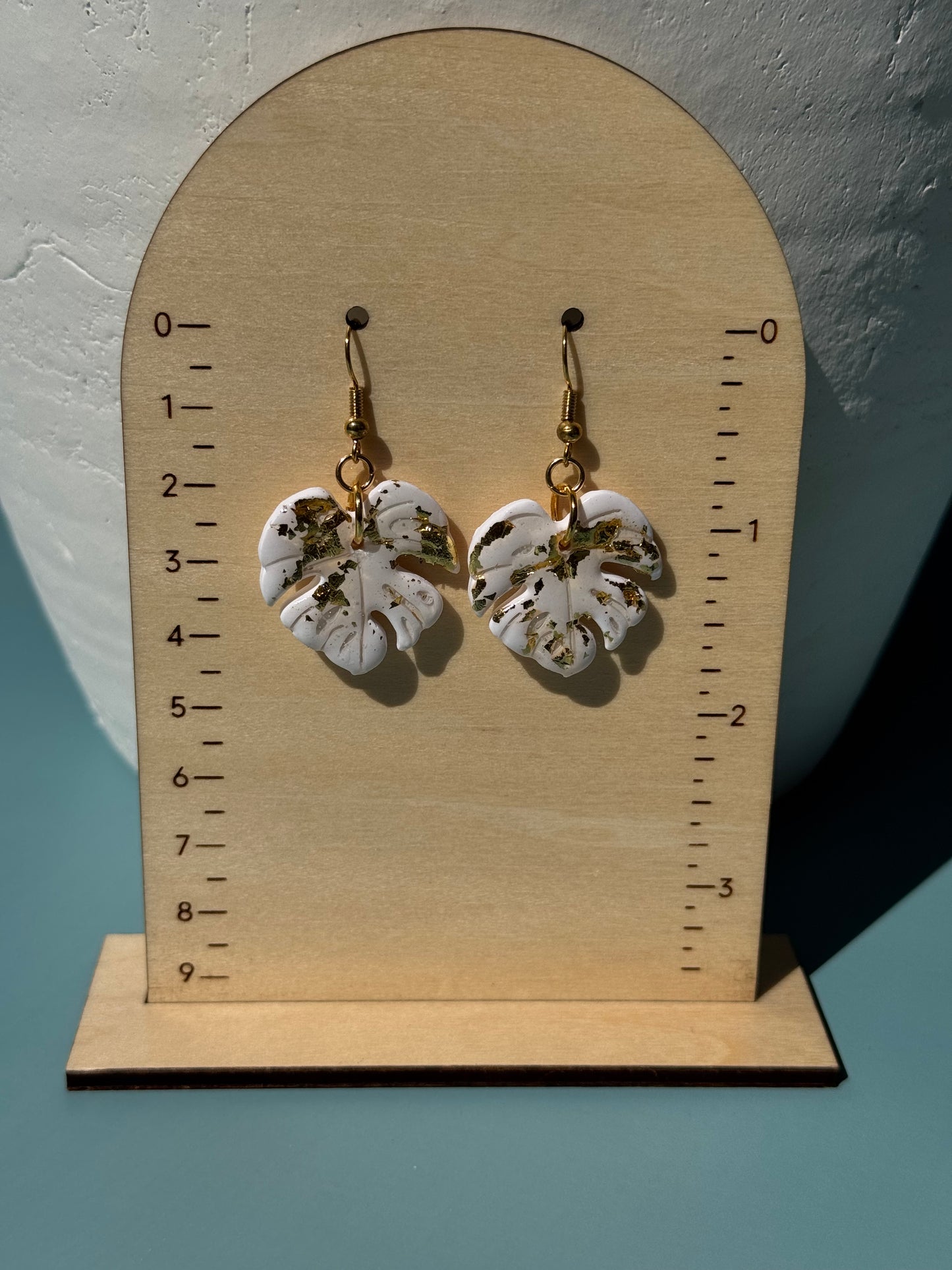White Monstera Dangle
