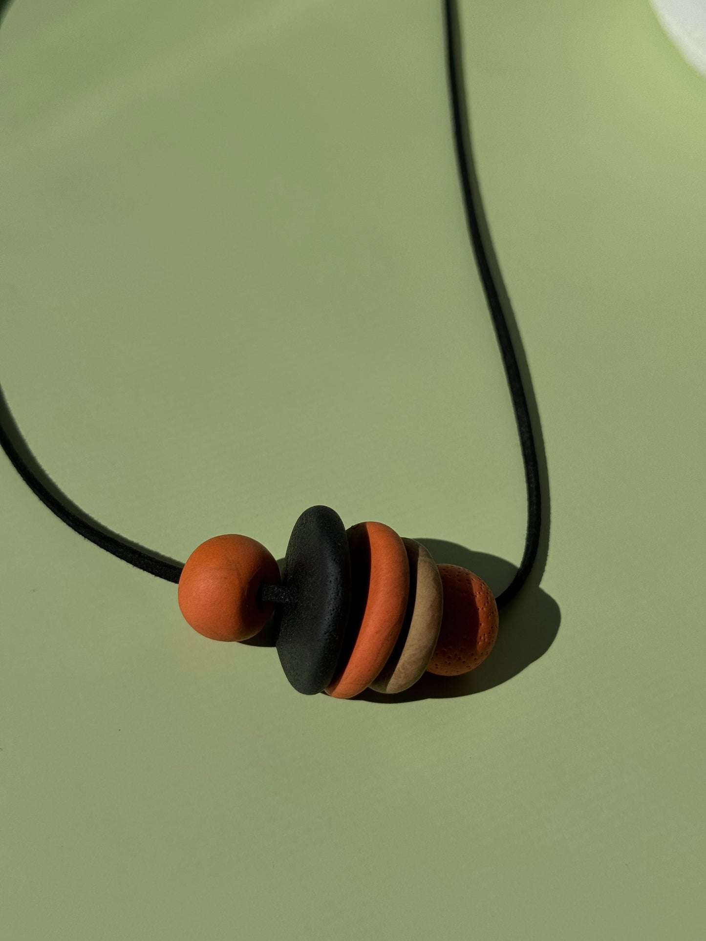 Orange, Beige Necklace