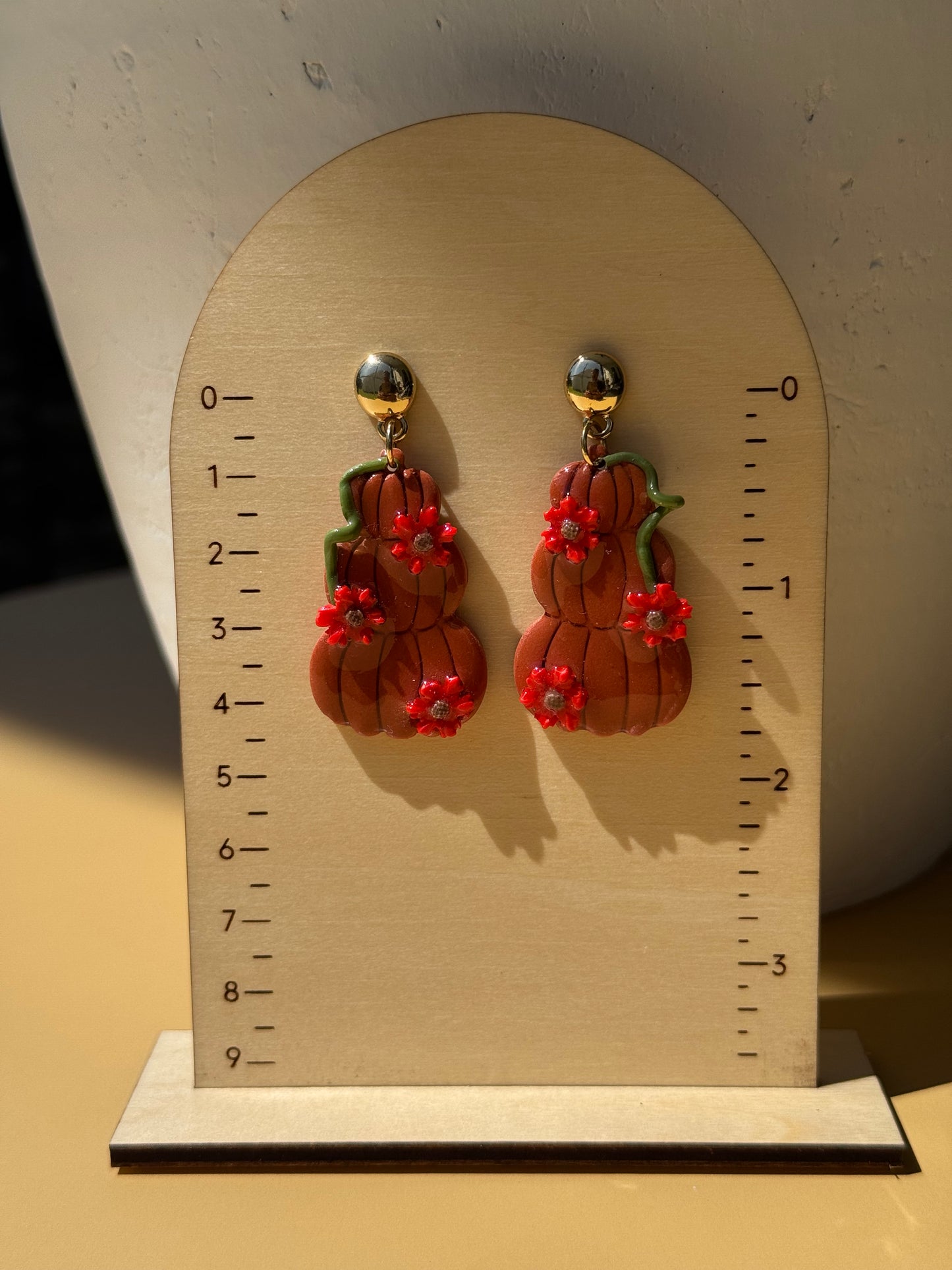 Pumpkin Red Flower Dangles