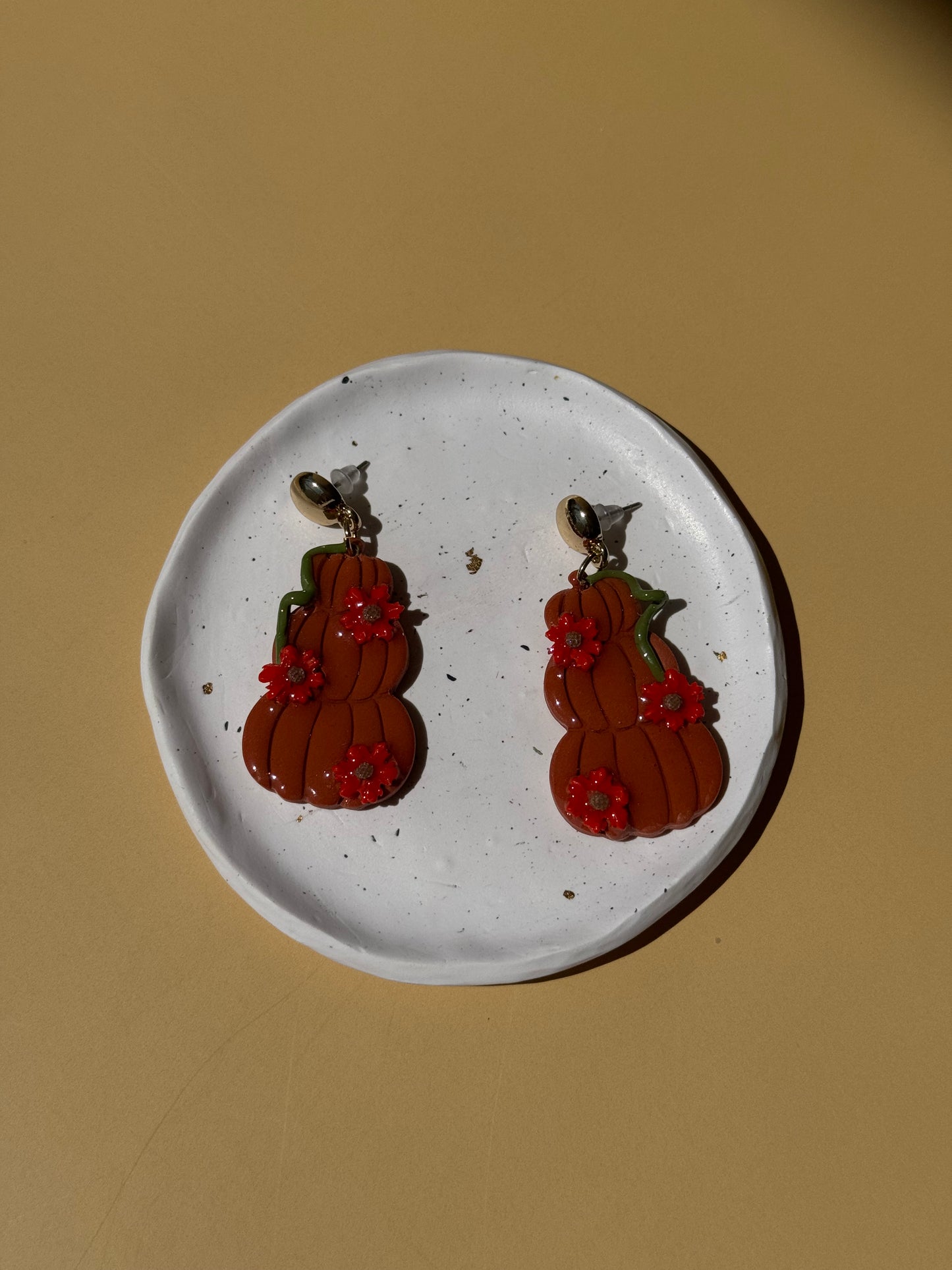 Pumpkin Red Flower Dangles