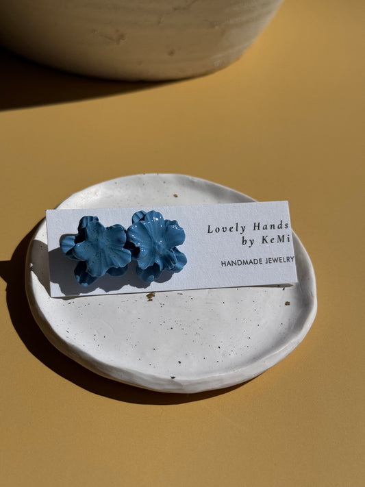 Blue Flower studs