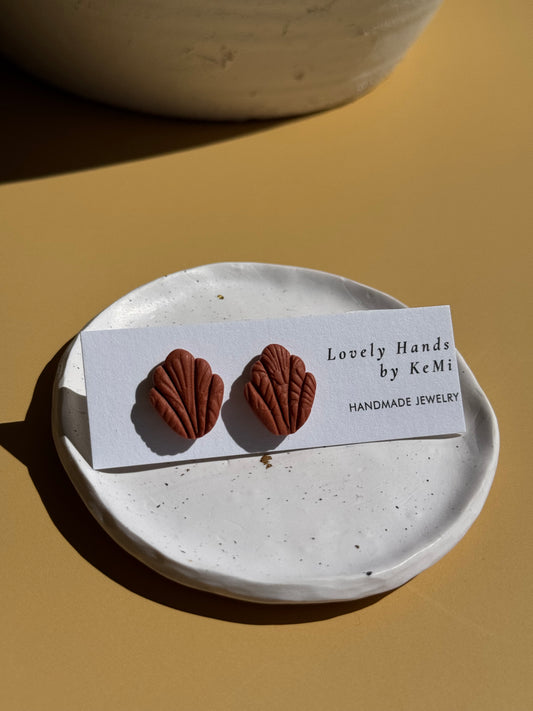 Brown Flower Studs