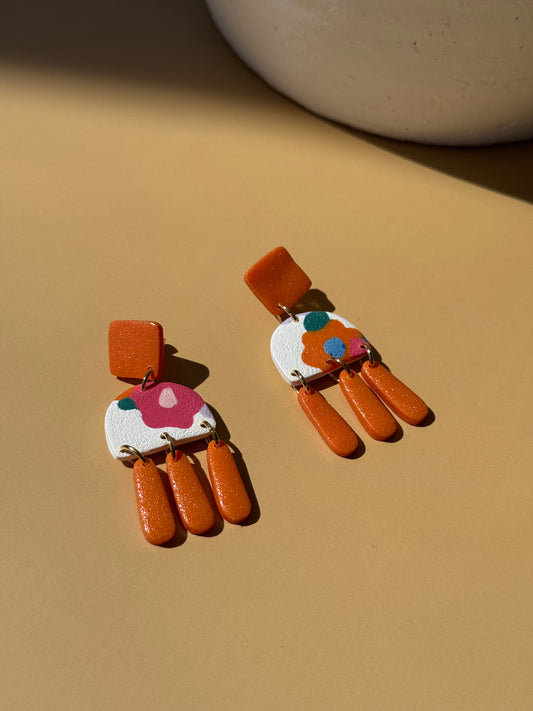 Orange Flowers Dangles