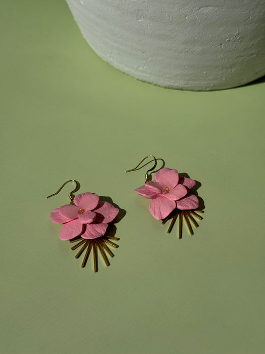 Pink Flower Dangles