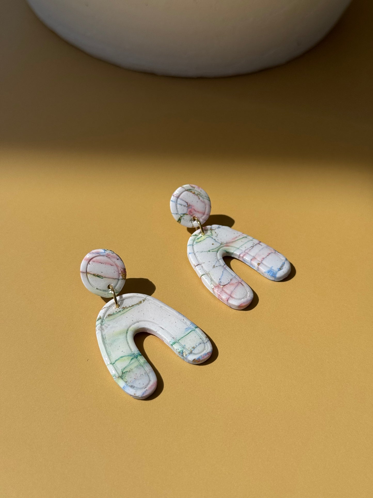 White Round Arch Dangle
