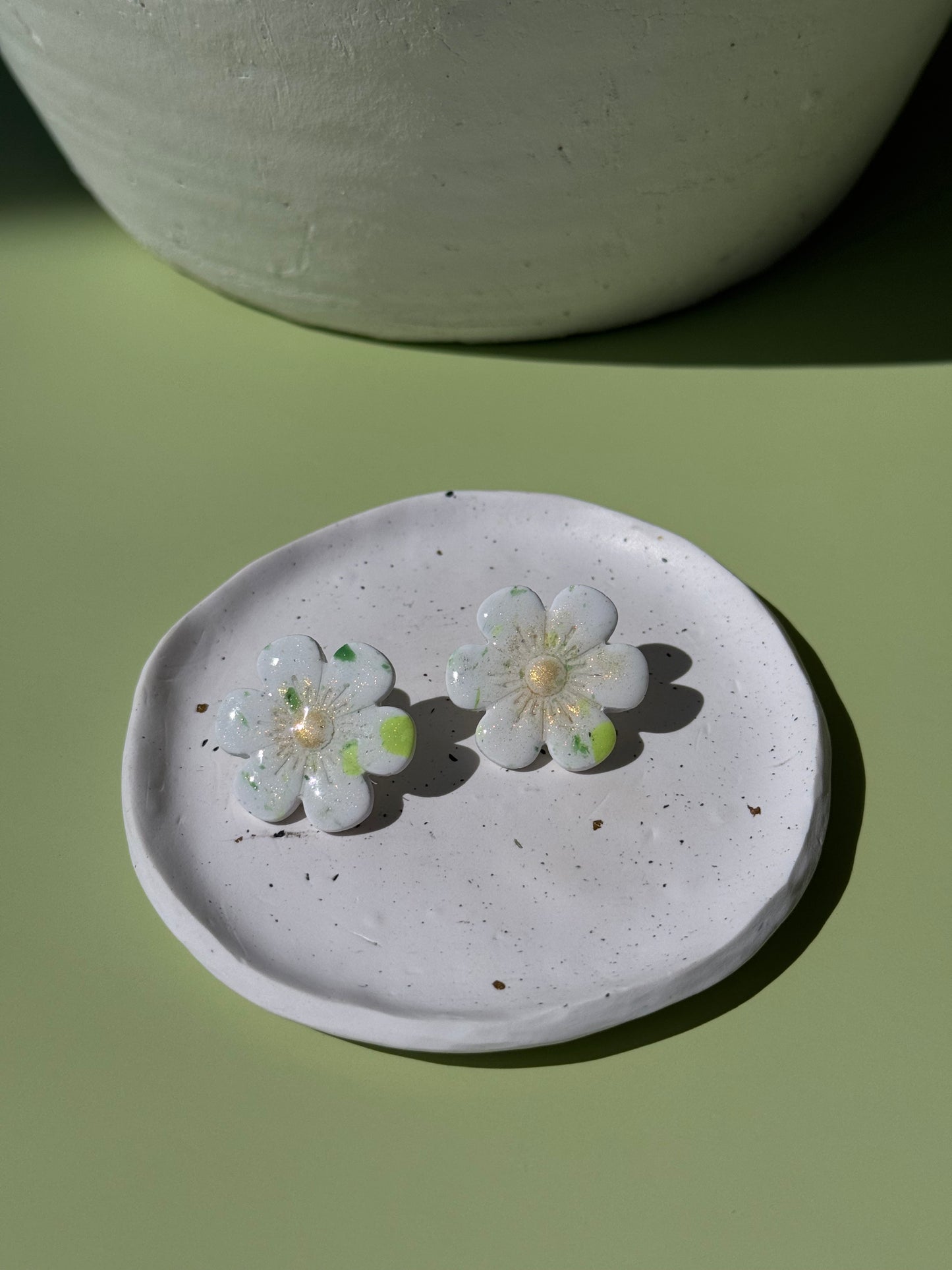 White & Green Studs