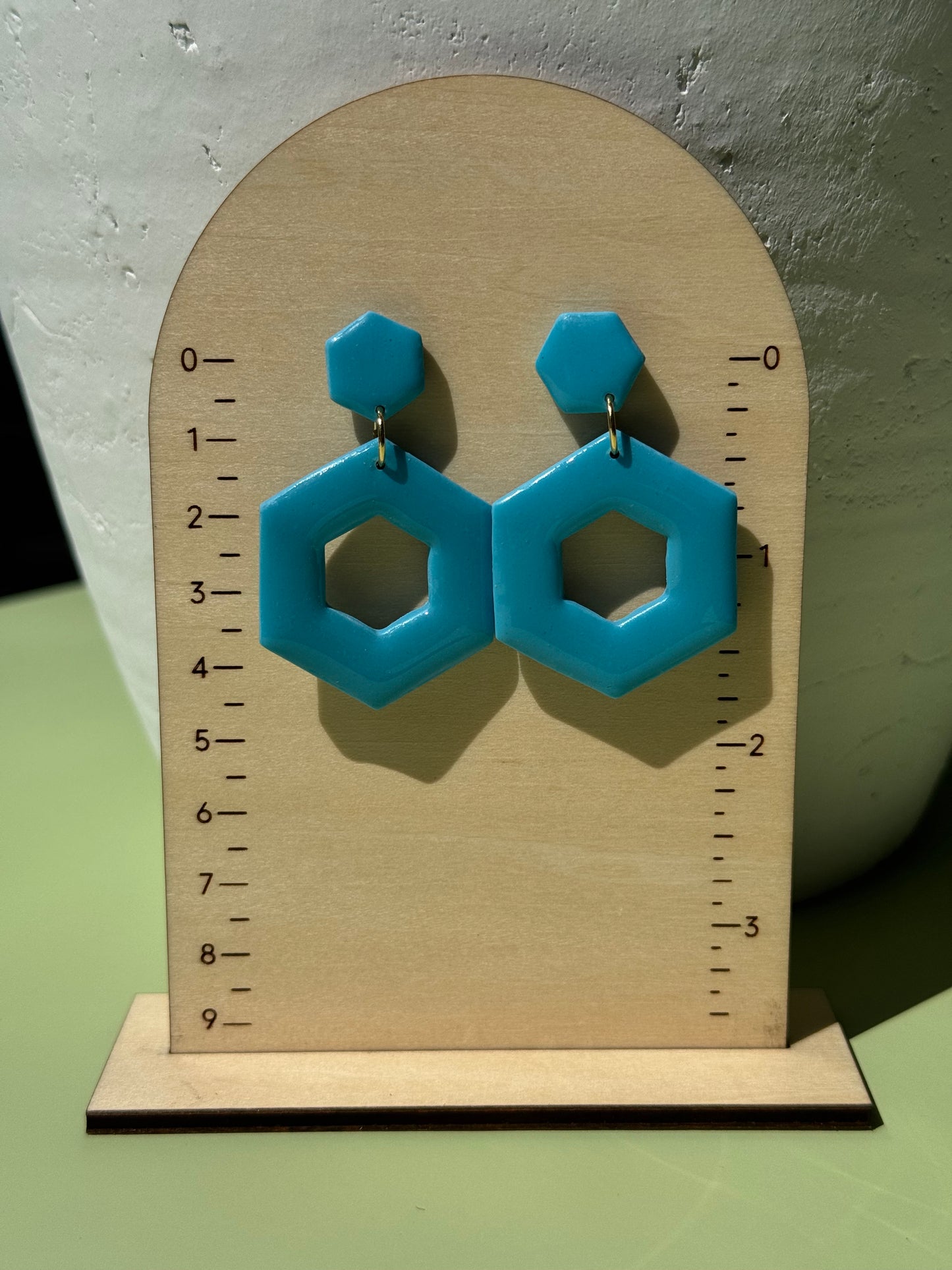 Light Blue Hexagon Dangles