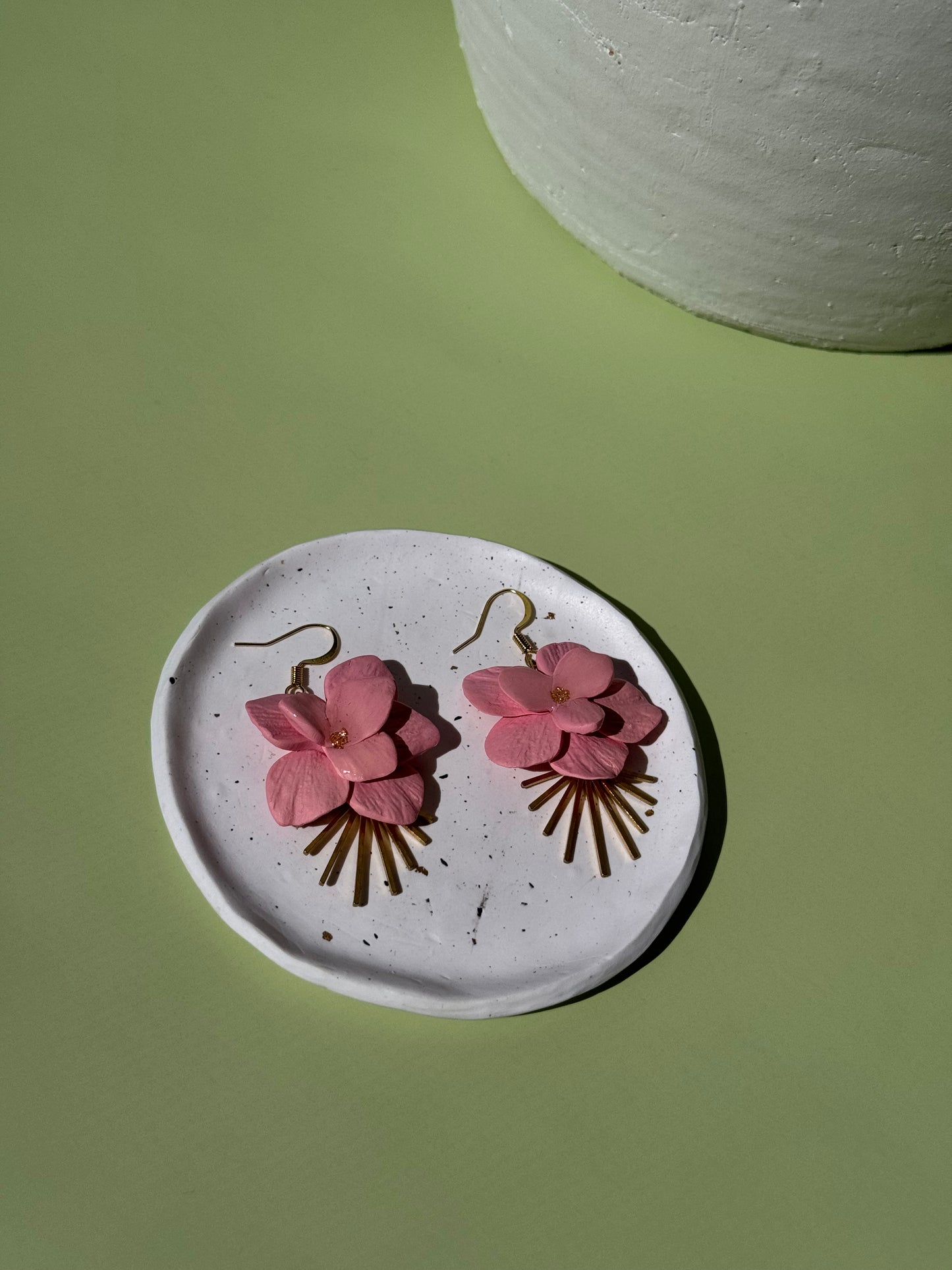 Pink Flower Dangles
