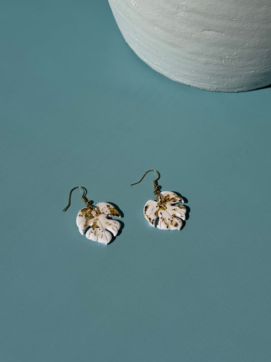 White Monstera Dangle