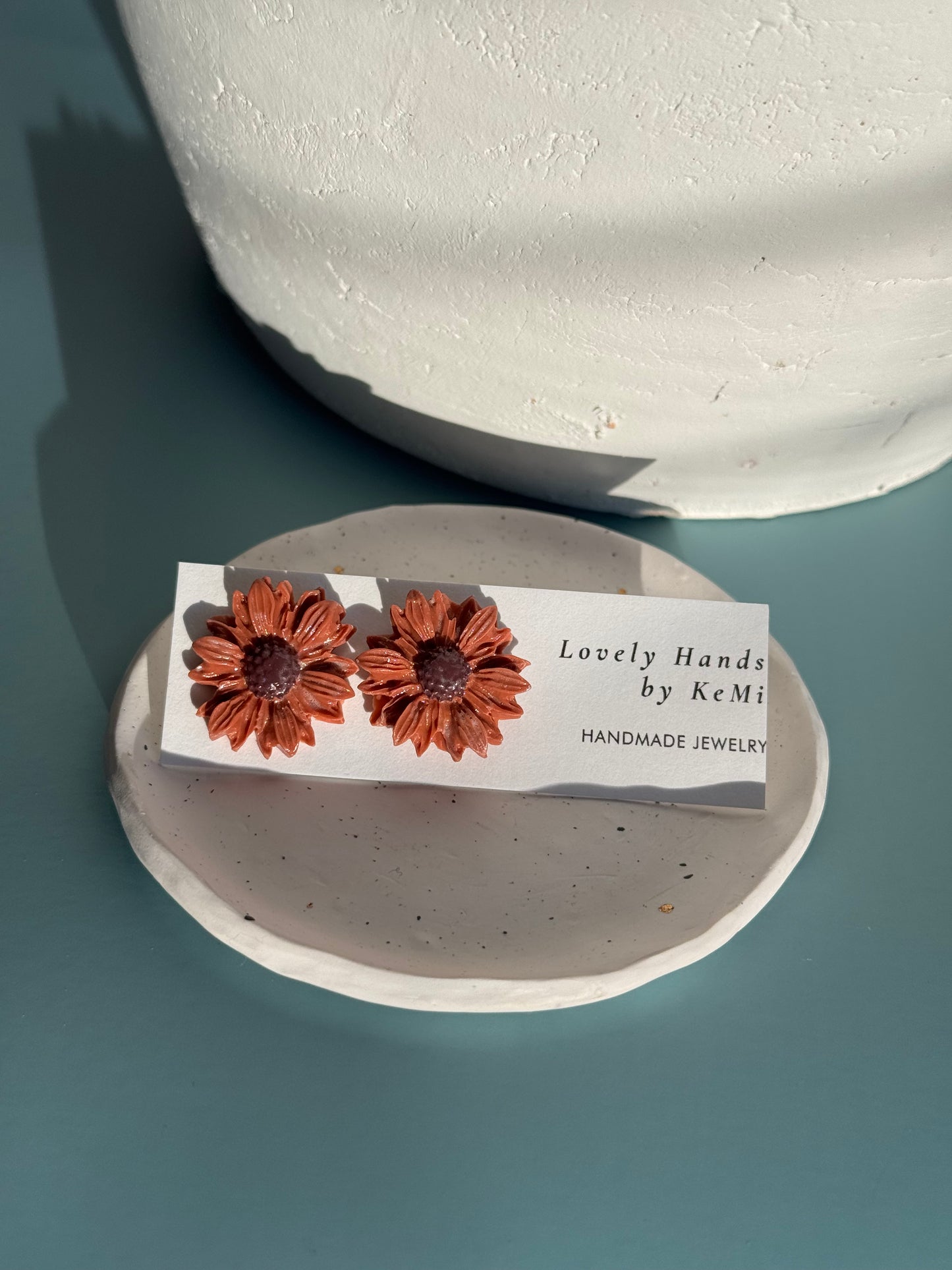 Brown Flower Studs