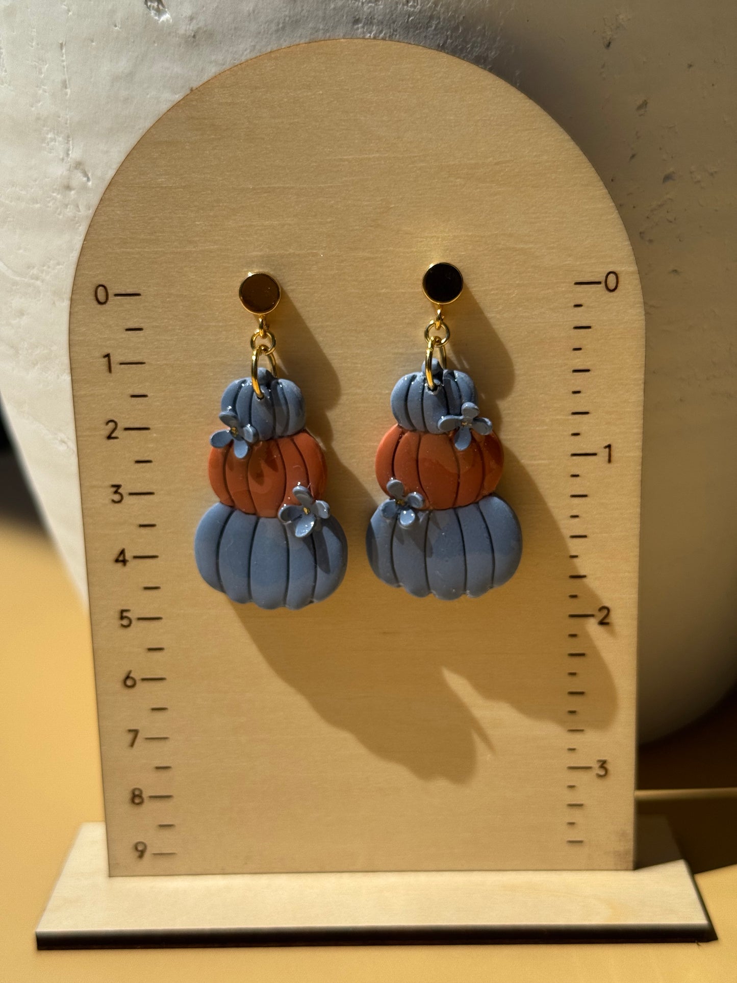 Pumpkin Blue Flower Dangles