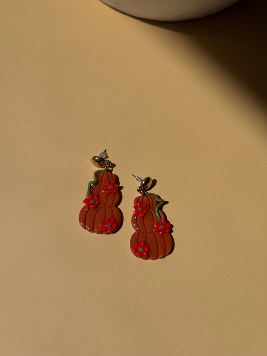 Pumpkin Red Flower Dangles